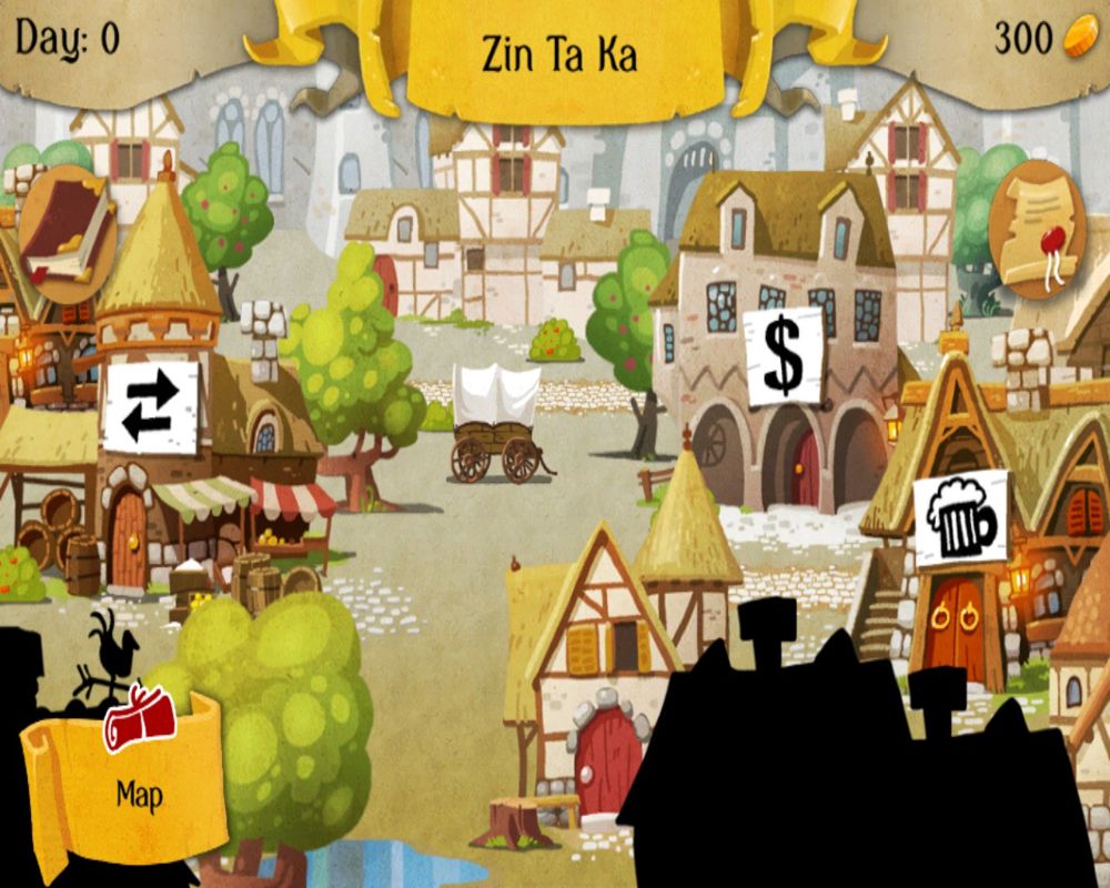 16-bit Trader (Linux) screenshot: The city of Zin Ta Ka.