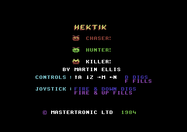 Hektik (Commodore 64) screenshot: The first screen