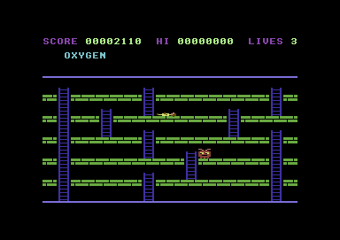 Hektik (Commodore 64) screenshot: Ran out of oxygen