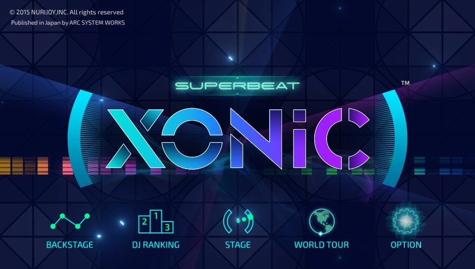 Superbeat: Xonic (PS Vita) screenshot: Main menu (Trial version)