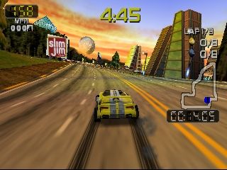 San Francisco Rush 2049 (Nintendo 64) screenshot: Ghost Race mode