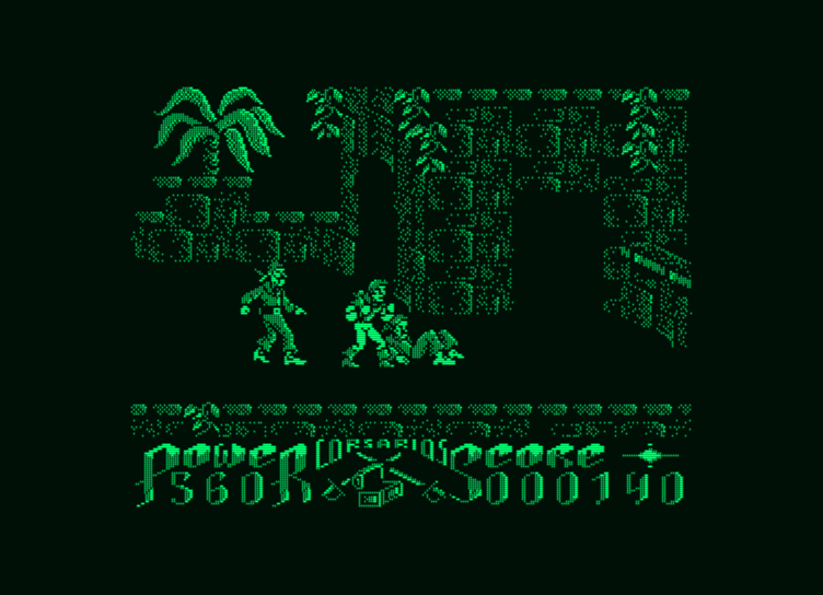 Corsarios (Amstrad PCW) screenshot: In the middle of a brawl