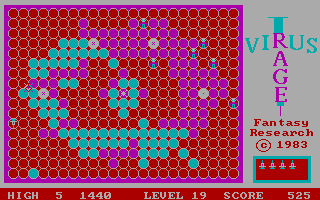 Virus Rage (DOS) screenshot: Watch out for spores!