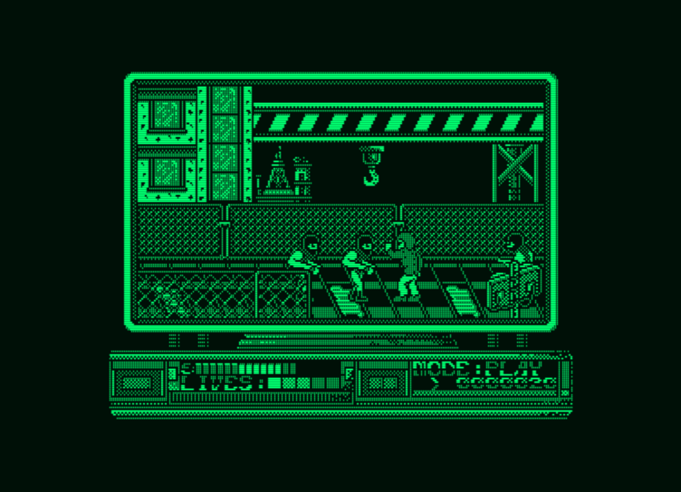 Rescate en el Golfo (Amstrad PCW) screenshot: Take that, scum!