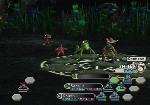 Jade Cocoon 2 (PlayStation 2) screenshot: Early battle against a wild monster
