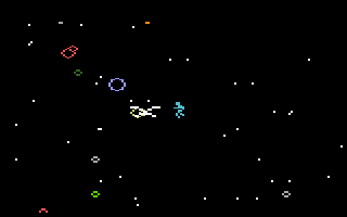 Space Hawk (Intellivision) screenshot: Watch out, the space hawk is getting close!