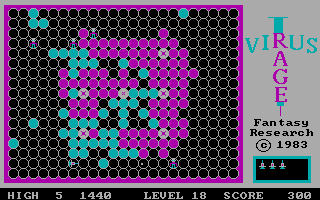 Virus Rage (DOS) screenshot: Practice mode lets you have a crack at an arbitrary level