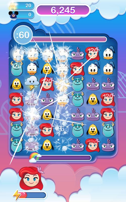 Disney Emoji Blitz (Android) screenshot: A match in progress