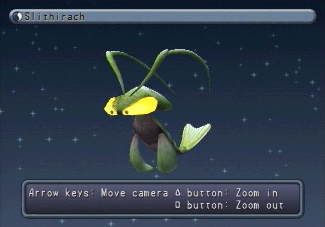 Jade Cocoon 2 (PlayStation 2) screenshot: Bestiary closeup of a Slitherach