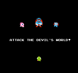 Devil World (NES) screenshot: Attack the devil's world!