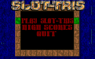 Slot-Tris (DOS) screenshot: Main menu