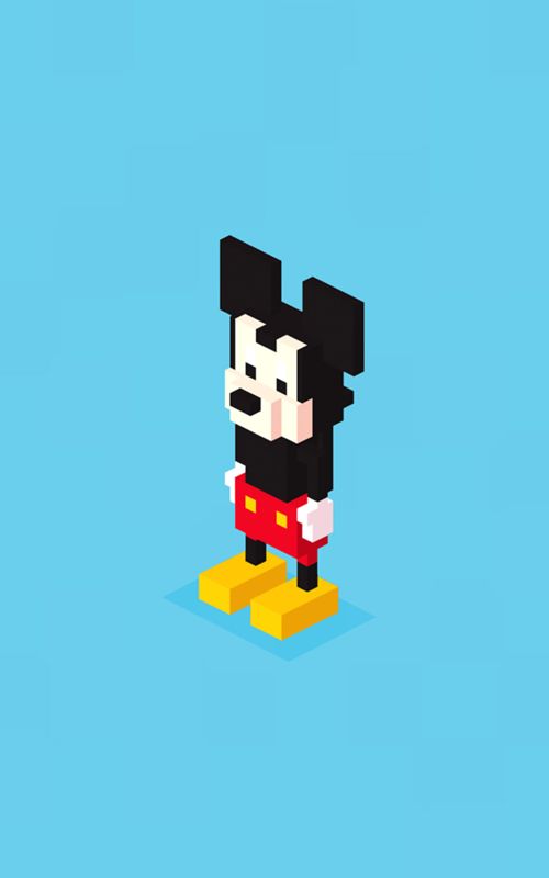 Disney Crossy Road (Android) screenshot: Mickey in the game's opening screen