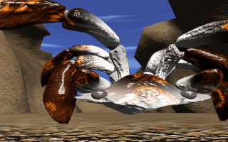 Rebel Runner - Operation: Digital Code (DOS) screenshot: Crab enemy