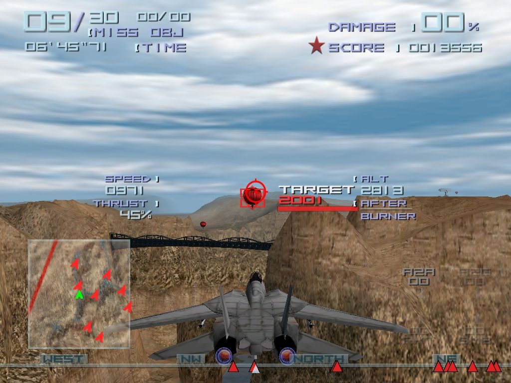 Top Gun: Combat Zones (Windows) screenshot: Shooting at target balloons in a training mission.