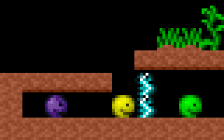 Joe (DOS) screenshot: Some levels open with Pac-Man-style animated cutscenes