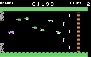 Evolution (Commodore 64) screenshot: The beaver stage