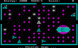 Zuran Defender (PC Booter) screenshot: Starting off in a new, randomly-generated galaxy