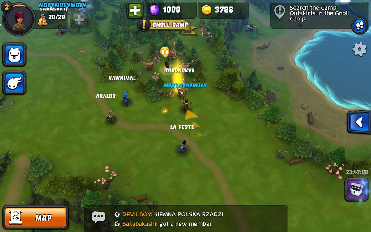 Spirit Lords (Android) screenshot: The main hub world with some other players