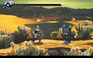 Rebel Runner - Operation: Digital Code (DOS) screenshot: Blue enemy