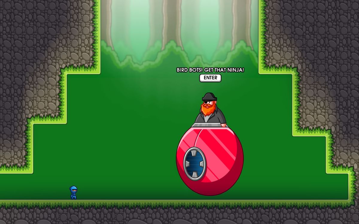 10 Second Ninja X (Windows) screenshot: The captain who threatens the forest and the animals.