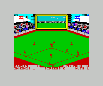 The Slugger (ZX Spectrum) screenshot: My team in the field now