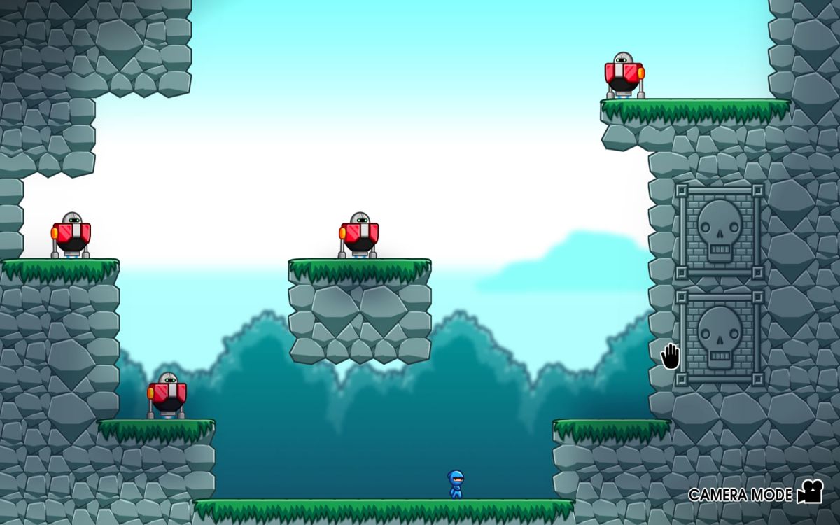 10 Second Ninja X (Windows) screenshot: You have ten seconds to kill the four robots and free the animals inside.