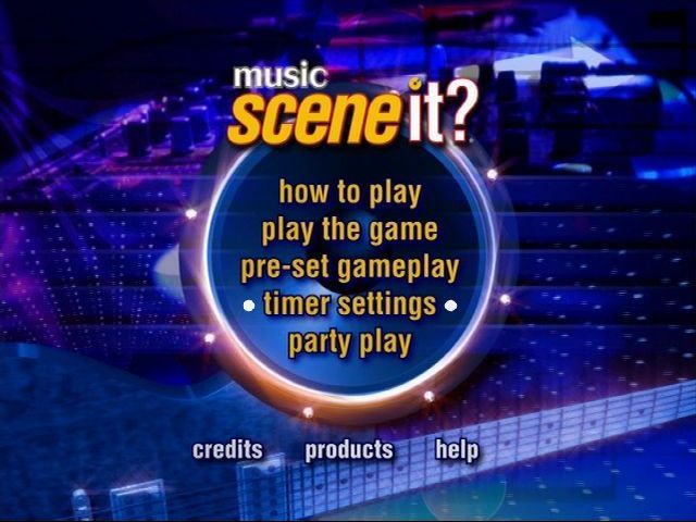 Scene It?: Music (DVD Player) screenshot: The main menu follows the company logos