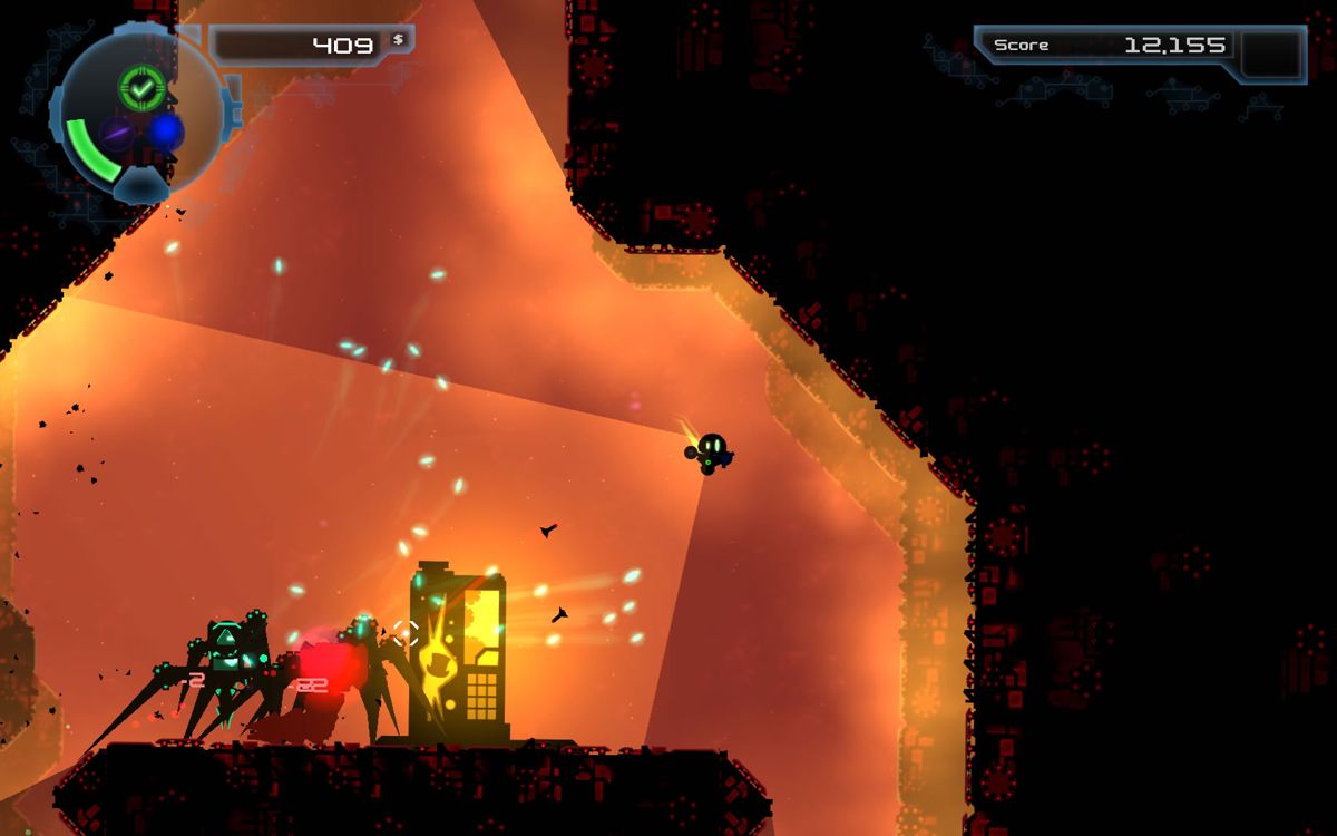 Good Robot (Windows) screenshot: Do not get too close or you will be caught in the blast.