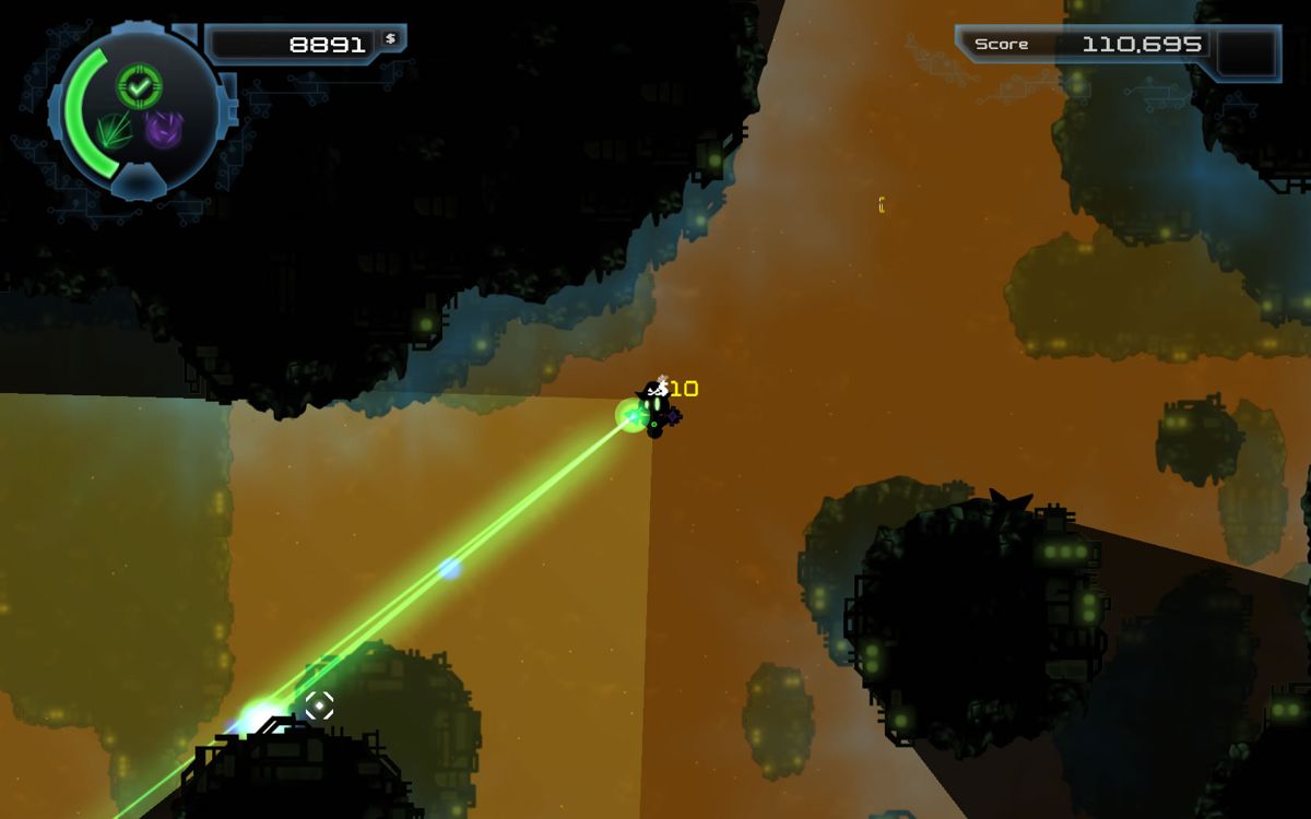 Good Robot (Windows) screenshot: Shooting with a laser.