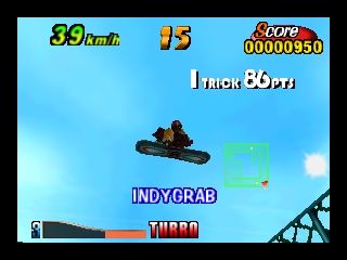 Air Boarder 64 (Nintendo 64) screenshot: Performing tricks.