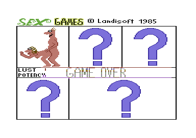 Sex Games (Commodore 64) screenshot: Game over!