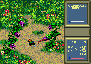 Beggar Prince (Genesis) screenshot: A Carnivore Plant samples its target prey.