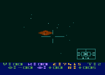 Star Raiders (Atari 8-bit) screenshot: Docking with a Starbase