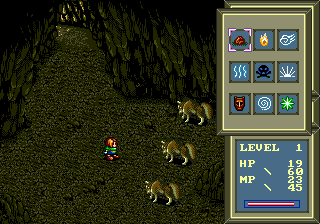 Beggar Prince (Genesis) screenshot: You have lots of spells types to choose from.
