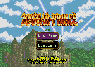 Beggar Prince (Genesis) screenshot: Title screen (US)