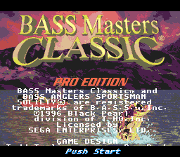 Bass Masters Classic: Pro Edition (Genesis) screenshot: Title screen