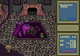 Beggar Prince (Genesis) screenshot: Vampire King's bat assault