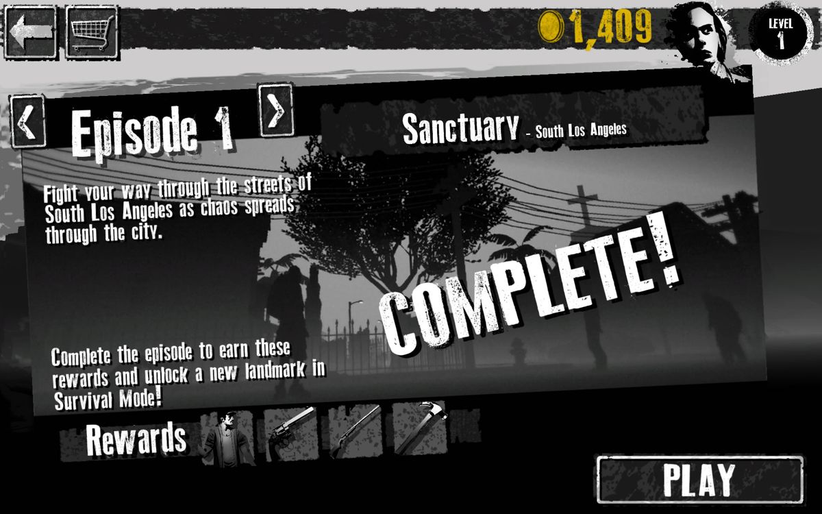 Fear the Walking Dead: Dead Run (Android) screenshot: First episode complete