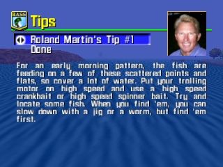BassMasters 2000 (Nintendo 64) screenshot: If you're having a hard time you can check the tips section.