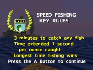 BassMasters 2000 (Nintendo 64) screenshot: Speed Fishing rules