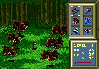 Beggar Prince (Genesis) screenshot: Battle against six birds