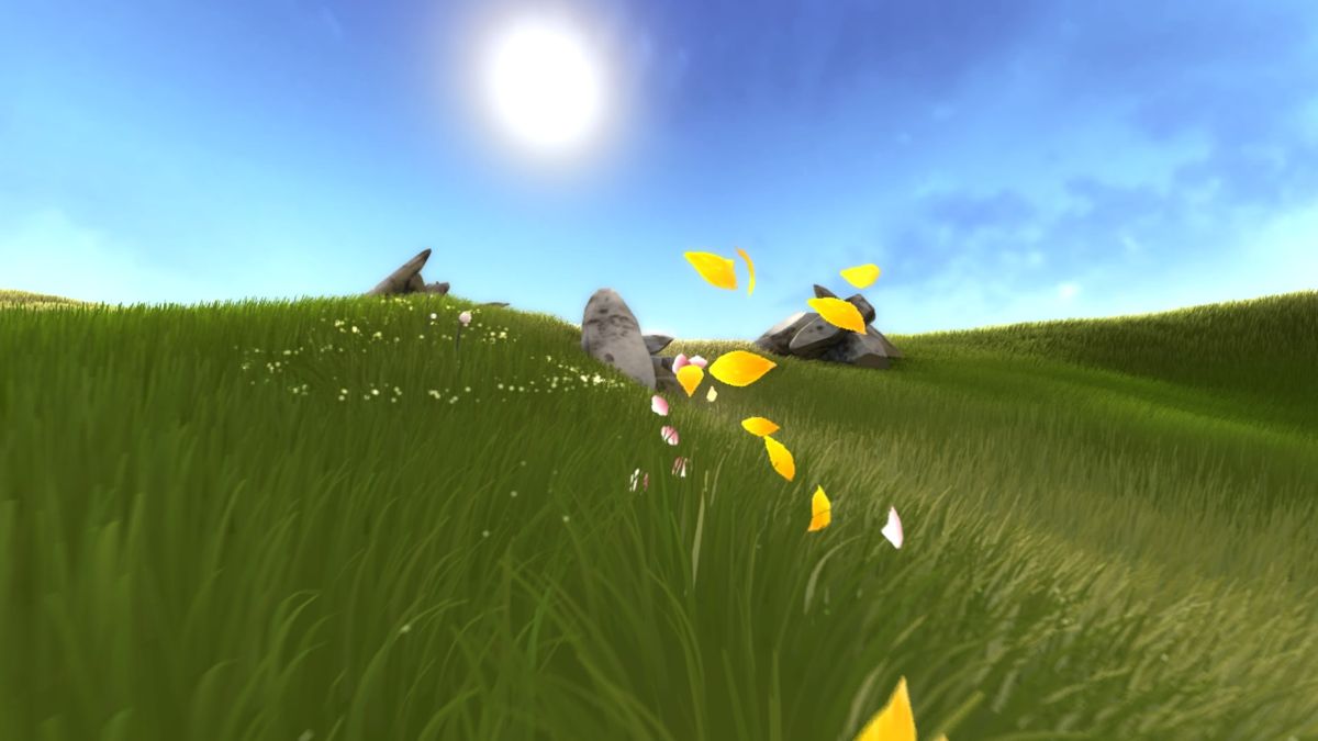 Flower (PlayStation 4) screenshot: Heading up the hill