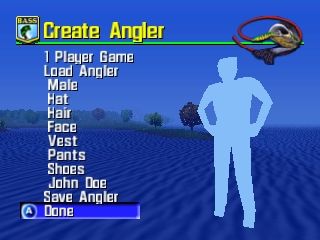 BassMasters 2000 (Nintendo 64) screenshot: Customizing your angler.