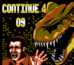 Jurassic Park (NES) screenshot: Continue screen