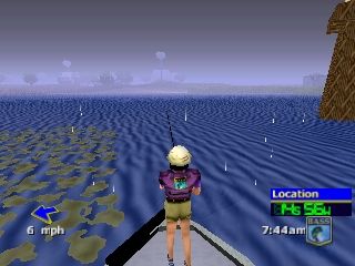 BassMasters 2000 (Nintendo 64) screenshot: Fishing during rainy weather.