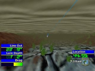 BassMasters 2000 (Nintendo 64) screenshot: Waters are muddy and there aren't any signs of fish.
