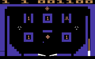 Video Pinball (Atari 2600) screenshot: The advanced game board