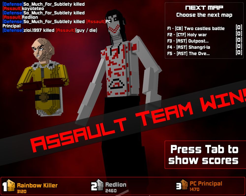Blockstorm (Windows) screenshot: Assault team won
