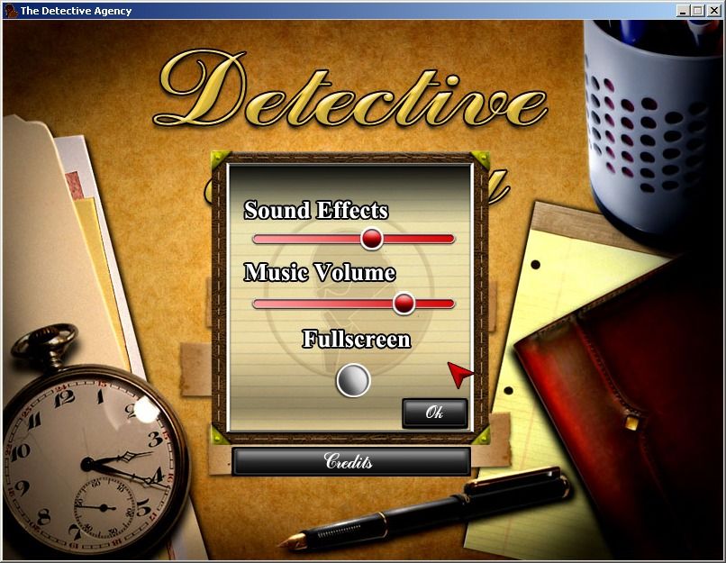 Detective Agency (Windows) screenshot: Game options