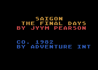 Saigon: The Final Days (Atari 8-bit) screenshot: Title screen